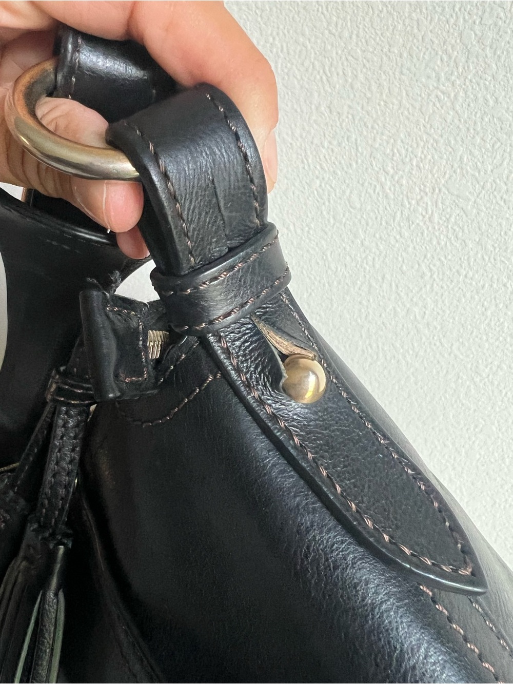 Dooney & Bourke Black Florentine Kingston Leather Hobo Bag - Picture 15 of 15